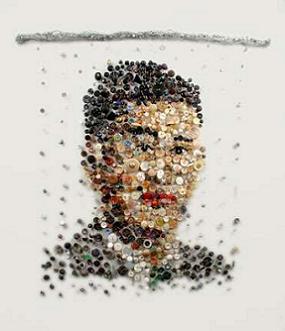 Recycled Button Portrait